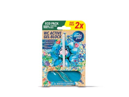 Ambipur WC Active gel-blok vodné kvety 2x45g