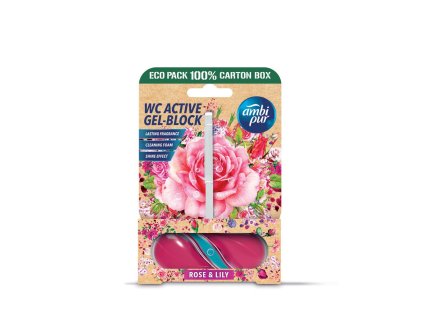 Ambipur WC Active gel-blok ruže a ľalia 45g