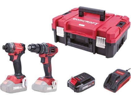 Set Worcraft XCUBE030 ShareSYS Toolbox, uťahovák 260 Nm, skrutkovač 50 Nm, 2x 2.0 Ah akumulátor, 1x rýchlonabíjačka