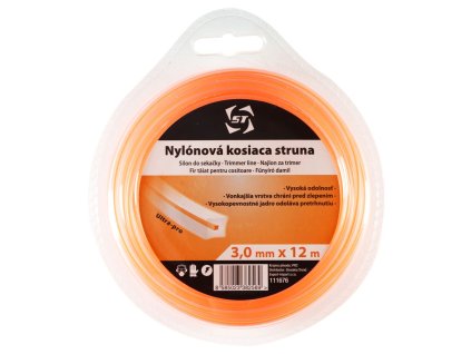 Silon na kosenie DualCut DBQ 3,0 mm, L-12 m, hranatý