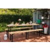 Set pivný DORTMUND Max3 Slim, stôl 220x50x76,5 cm, 2x lavica 220x25x46,5 cm, drevo 27 mm