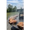 Gril Strend Pro Fiesta, čierny, oceľ, priemer 75 cm, s ohniskom
