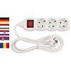 Cable GERMAN socket Strend Pro DG-803BK 3,00 m, 3 sockets, HU, RO, SRB, CRO + switch