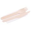 Príbor MagicHome Woodline ECO, drevený, nôž, vidlička, servítka, 100% Natural