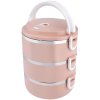 Obedár MagicHome LB933, 3 dielny, 3x 1500 ml, ružový, 20x15x6,2 cm