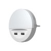 Svietidlo LEDVANCE LUNETTA® USB, LED do zásuvky, 2x USB nabíjací port, 3lm, 3000K, senzor deň-noc