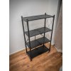 Regál Racks RAW4T, kovový, 4 police, 1270x720x340 mm, max. 50 kg/polica, prenosný, na kolieskach