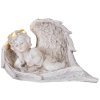 Dekorácia MagicHome, Anjel v krídlach, polyresin, na hrob, solar, 24,5x12,5x14,5 cm
