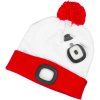 Čiapka Strend Pro X-mas bielo-červená L, 4x SMD LED, USB nabíjanie