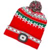 Čiapka Strend Pro X-mas červeno-zelená L, 4x SMD LED, USB nabíjanie