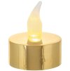 Sviečky MagicHome Vianoce, LED čajové, sada 2 ks, zlaté, na hrob, pohyblivý plameň