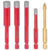 Sada vyrezávačov Strend Pro Premium, 6-8-10-12 mm, HEX, 6 mm vrták do skla diamant, korunky, professional