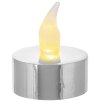 Sviečky MagicHome Vianoce, LED čajové, sada 2 ks, strieborné, na hrob, pohyblivý plameň