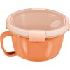 Dóza Curver® 900 ml, s uškom, otvárateľné veko, s rúčkou, mix farieb mint/sivá/broskyňová, hrnček 170x100 mm