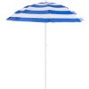Slnečník DALIA 180 cm, 32/32 mm, s naklápacím kĺbom, modro-biely, plážový