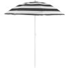 Slnečník DALIA 180 cm, 32/32 mm, s naklápacím kĺbom, čierno-biely, plážový