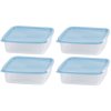 Dóza MagicHome Lunchbox set YH128, sada 4 ks, 1000 ml, 177x177x58 mm, štvorcová, Clip
