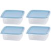 Dóza MagicHome Lunchbox set YH54, sada 4 ks, 600 ml, 143x143x58 mm, štvorcová, Clip