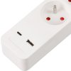 Kábel Strend Pro LG-FB603K, L-1.4 m, predlžovací, 3x zásuvka + vypínač, USB