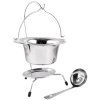 Servírovacia sada MagicHome, 800 ml, nerez, mini kotlík so stojanom a naberačkou