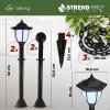 Lampa Strend Pro Garden, reťaz, ohrada, plot do záhrady, 2x solárne svietidlo, 1x LED, 16,5x16,5x71,5 cm