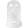 Dekorácia MagicHome Vianoce, biely stromček v kupole, LED, teplá biela, interiér, 5,5x9 cm
