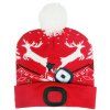 Čiapka Strend Pro X-mas červená, so sobmi, L, 4x SMD LED, USB nabíjanie