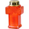 Sviečka MagicHome, kríž, LED, na hrob, červená, 2xAA, 15,3x6,8 cm, (súčasť balenia 2xAA)