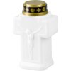 Sviečka MagicHome, kríž, LED, na hrob, biela, 2xAA, 15x9 cm, (súčasť balenia 2xAA)