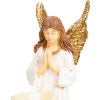 Dekorácia MagicHome, Anjel so sviečkou, LED, polyresin, na hrob, 10,5x14x20 cm