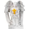 Dekorácia MagicHome, Anjel s krížom, LED, polyresin, na hrob, solar, 23,5x19,5x30,5 cm