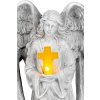 Dekorácia MagicHome, Anjel s krížom, LED, polyresin, na hrob, solar, 23,5x19,5x30,5 cm