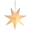 Dekorácia MagicHome Vianoce, Hviezda, papier, 10 LED teplá biela, 2xAA, jednoduché svietenie, 40 cm