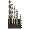 Sada Tough Case - držiak 7ks bitov + vrtáky do železa Black&Gold 3, 4, 5, 6, 8, 10, 12mm