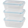 Dóza MagicHome Lunchbox set YH376, obdĺžniková, sada 3 ks, 1000 ml, 189x131x77 mm