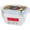 Dóza MagicHome Lunchbox set YH376, obdĺžniková, sada 3 ks, 1000 ml, 189x131x77 mm