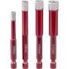 Sada vyrezávačov Strend Pro Premium, 6-8-10-12 mm, 1/4" Hex, diamant, korunky, professional, so šablónou na vŕtanie otvorov