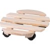 Podstavec Strend Pro, 30x7 cm, pod kvetináč, na kolieskach, posuvný, stojan, max. 50 kg, drevo, okrúhly