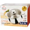 Hrniec MagicHome Chloe, 24 cm, 8 lit., so sklenenou pokrievkou, nerez