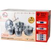 Sada riadu MagicHome Chloe, panvica 24 cm, 3x kastról (3l, 4l a 6,6 l), rajnica 2l, so sklenenými pokrievkami, nerez, 9 dielna