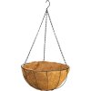 Vešiak Strend Pro, držiak na kvetináč, oceľ/kokos, visiaci, s retiazkou a háčikom, 40 cm