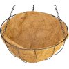 Vešiak Strend Pro, držiak na kvetináč, oceľ/kokos, visiaci, s retiazkou a háčikom, 40 cm