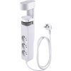 Kábel Strend Pro, L-1,4 m, predlžovací, 6v1, 3x zásuvka, 2x USB-A, 1x USB-C, s upnutím na stôl