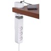 Kábel Strend Pro, L-1,4 m, predlžovací, 6v1, 3x zásuvka, 2x USB-A, 1x USB-C, s upnutím na stôl