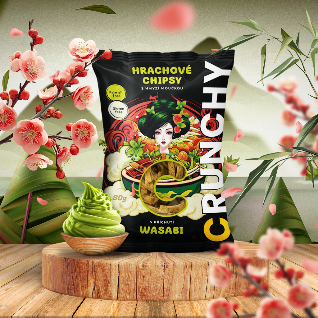 Crunchy hrachové chipsy s cvrččím proteinem - zdravá nálož chuti a energie!