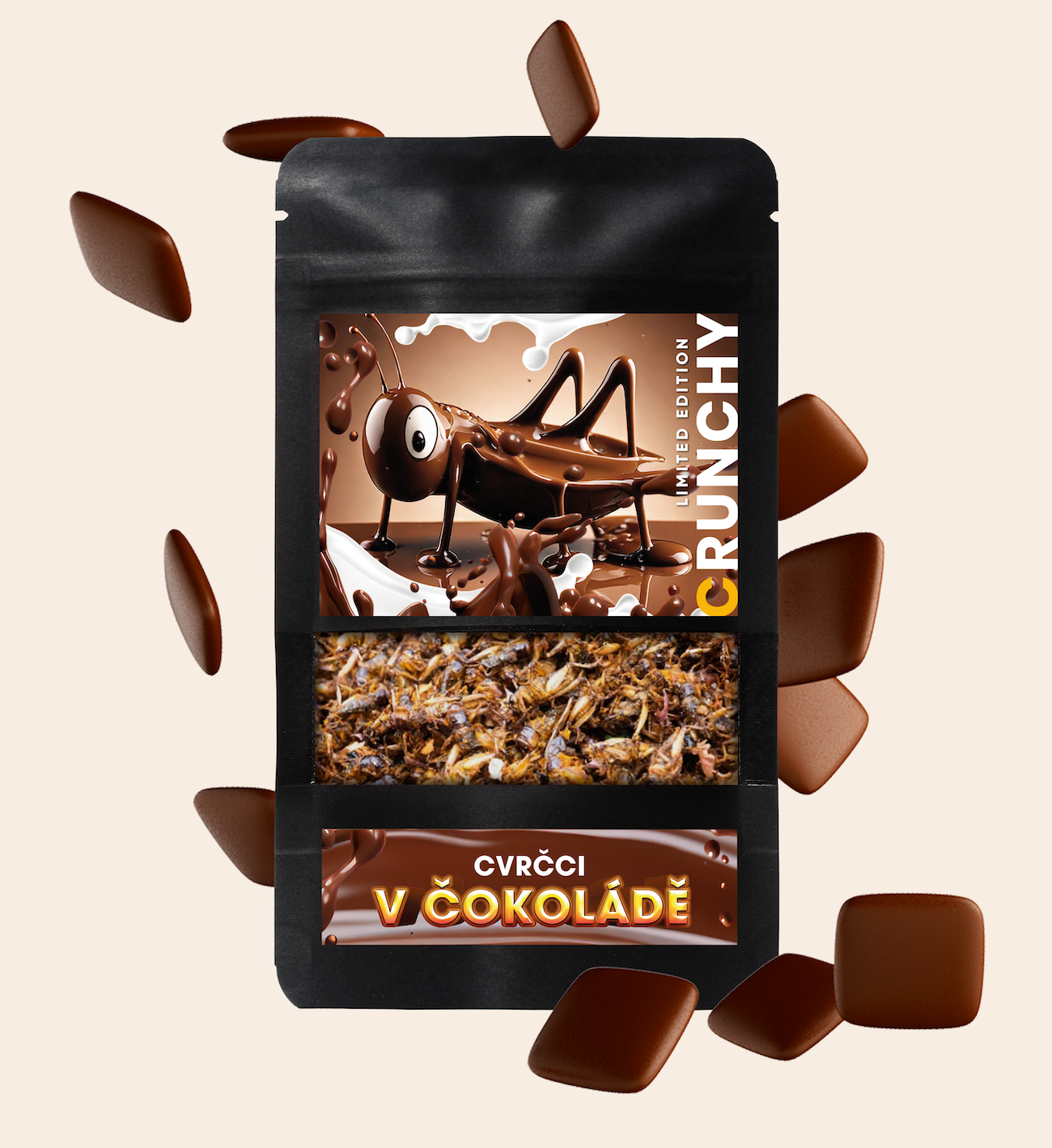 Novinka! Cvrčci obalovaní v čokoládě