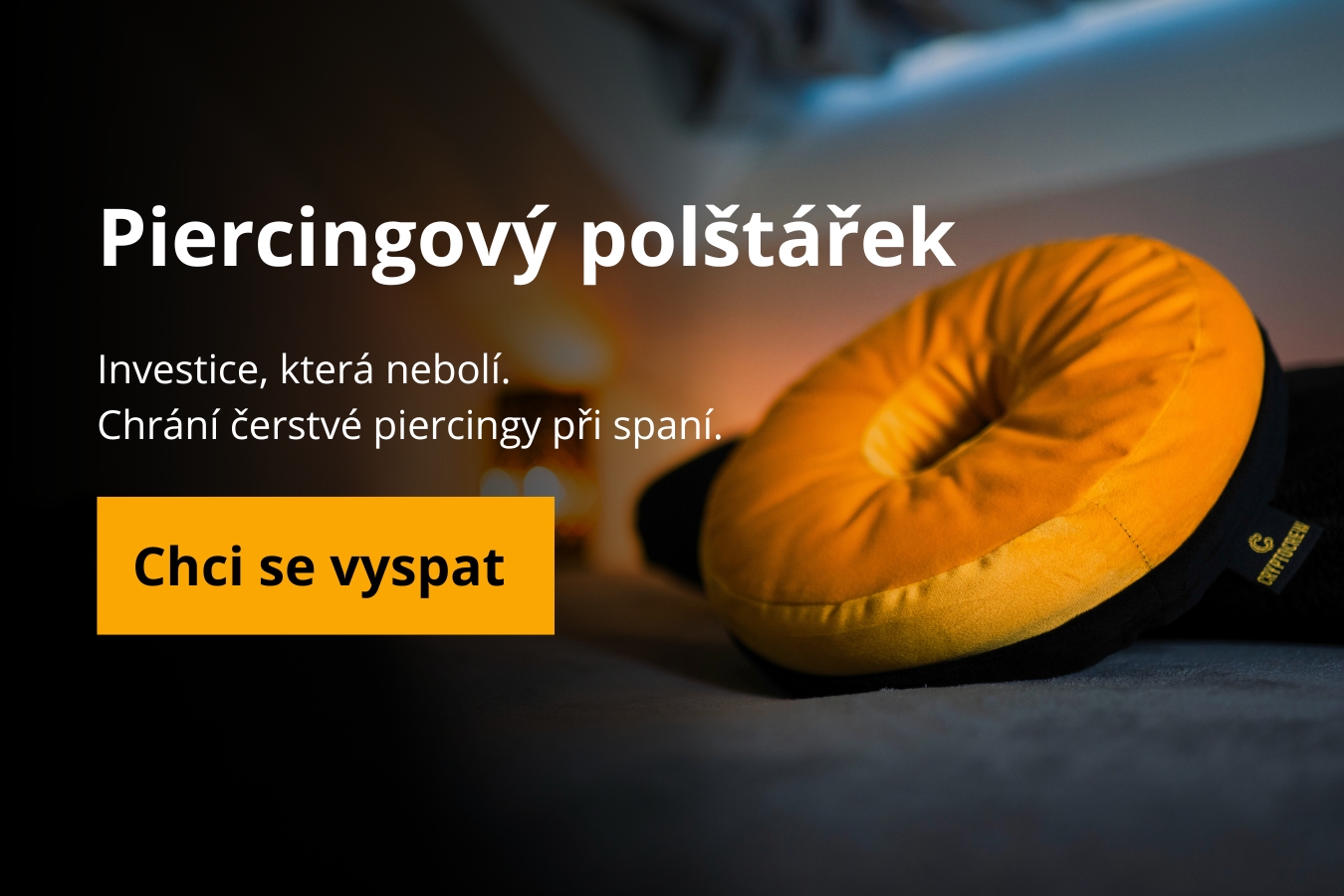 Piercingový polštářek pro pohodlný spánek bez bolesti