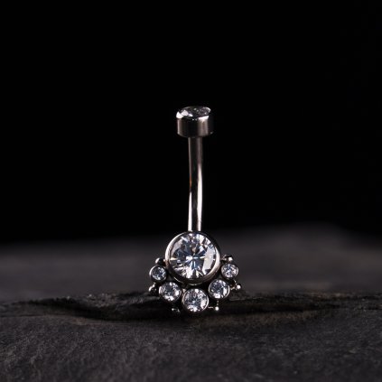 Titanový piercing do pupíku Moonlight