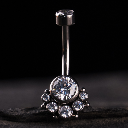 Titanový piercing do pupíku Moonlight