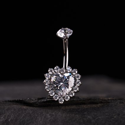 Titanový piercing do pupíku Onys